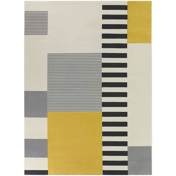 Bailey Gold 8 ft. x 10 ft. Geometric Area Rug