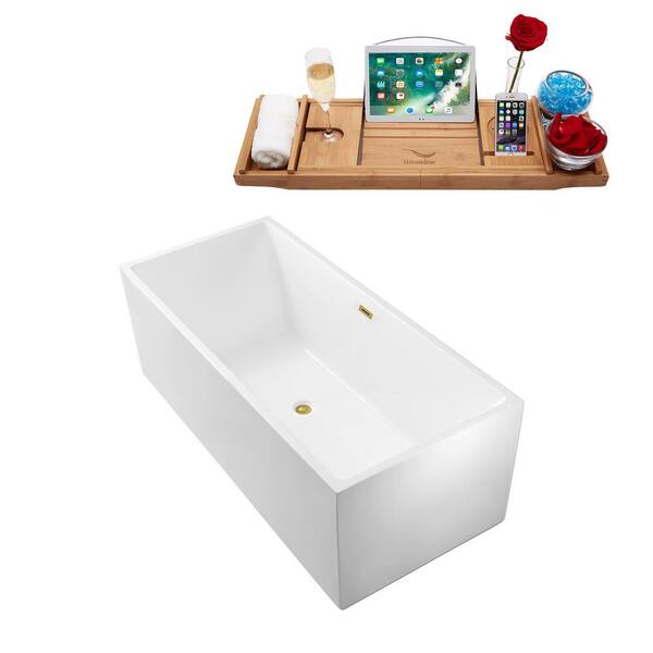 Isaac 58 in. Acrylic Slipper Flatbottom Non-Whirlpool Bathtub in White Isaac 58 in. Acrylic Slipper Flatbottom Non-Whirlpool Bathtub in White