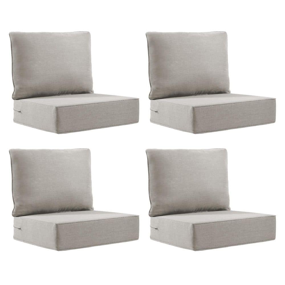22 in. x 24 in. x 6 in. 8-Piece Olefin Deep Thick Seating Outdoor Lounge Chair Sofa Replacement Cushion Set in Beige price history on PriceWatchPro