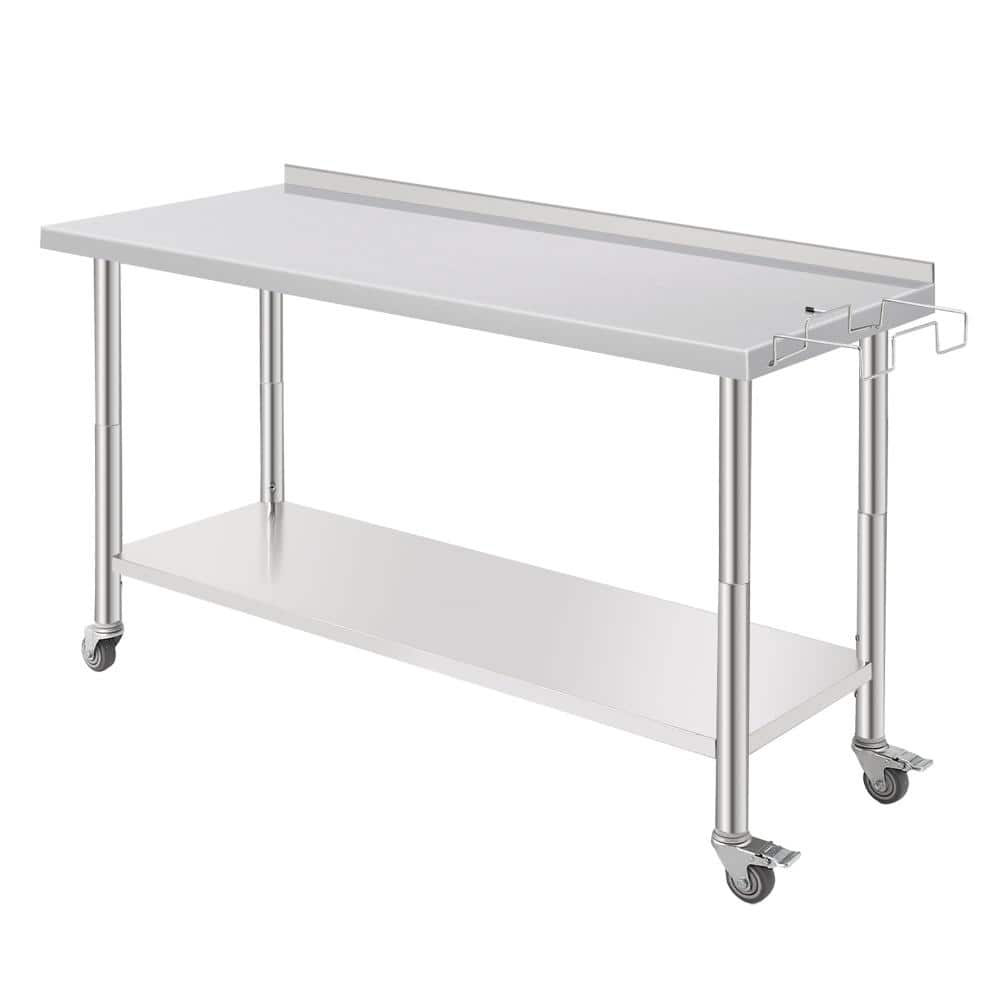 Superior Stainless Steel Work Table 60x24 in – Adjustable Undershelf, Backsplash, for Kitchen, Workshop price history on PriceWatchPro