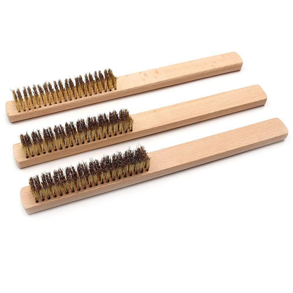3-Piece Brass Bristle Wire Brush Set for Cleaning Metal Rust and Welds with 10-in. Beechwood Handle price history on PriceWatchPro