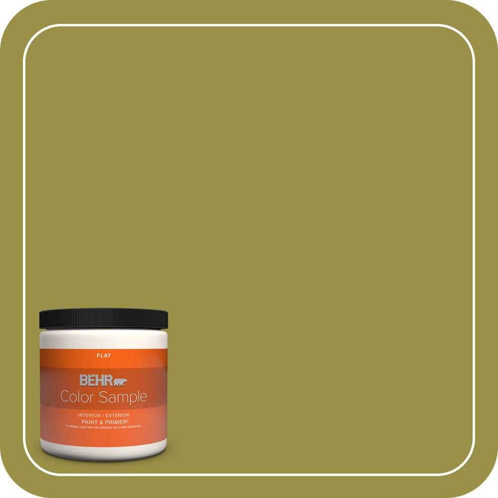 8 oz. Home Decorators Collection #HDC-FL13-8 Tangy Dill Flat Interior/Exterior Paint & Primer Color Sample -  BEHR PREMIUM PLUS, ZZ035751