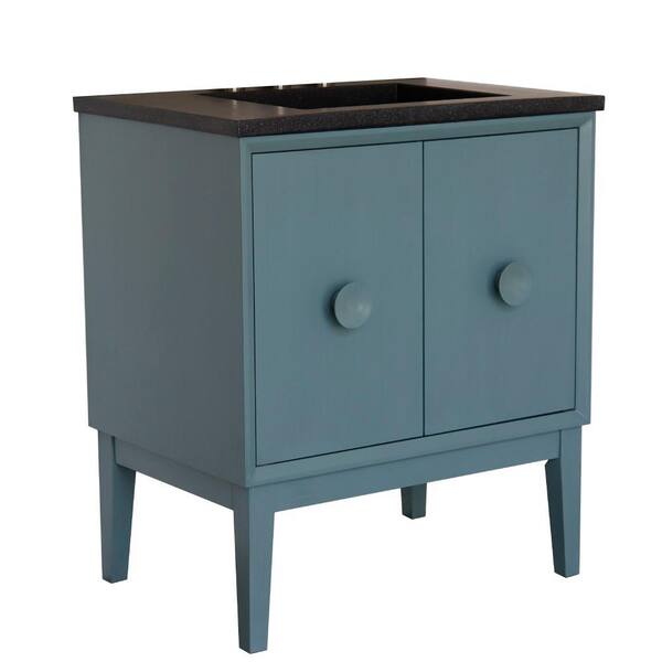 Bellaterra Home Stora 31 in. W x 22 in. D Bath Vanity in Aqua Blue with Black Concrete Vanity Top with Rectangle Basin