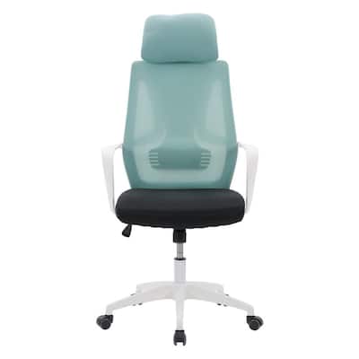 Workplace Teal and Black Mesh Back Office Chair with Headrest