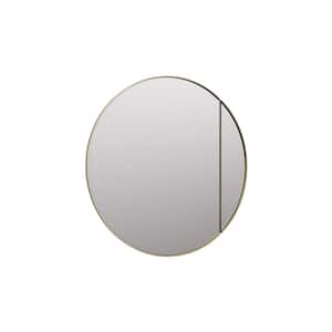 Juno 32 in. W x 32 in. H Round Gold Recessed/Surface Mount Medicine Cabinet with Mirror in Satin Brass Finish
