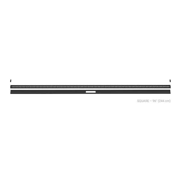 Kerdi-Line-Vario Matte Black 96 in. Square Grate and Channel Floor Installation Kit for Accessory