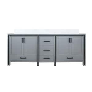 Ziva 84 in W x 22 in D Dark Grey Double Bath Vanity and Cultured Marble Top