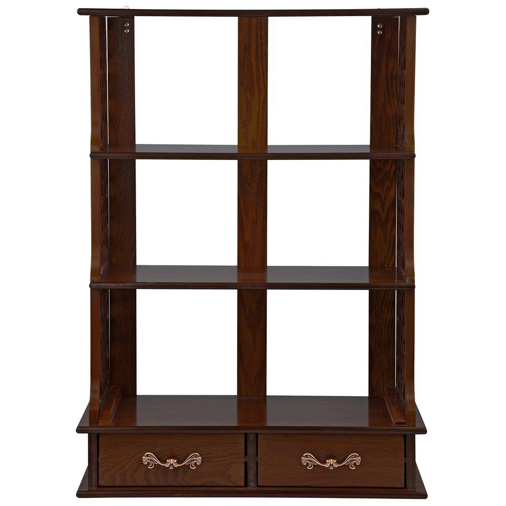 Chippendale-Inspired Hardwood Triple Shelf Curio Cabinet with Ornamental Pulls