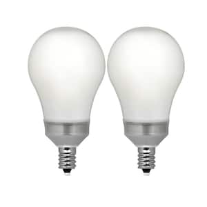 40-Watt Equivalent A15 Candelabra Dimmable CEC Title 20 90+ CRI White Glass Ceiling Fan Light Bulb, Daylight (2-Pack)