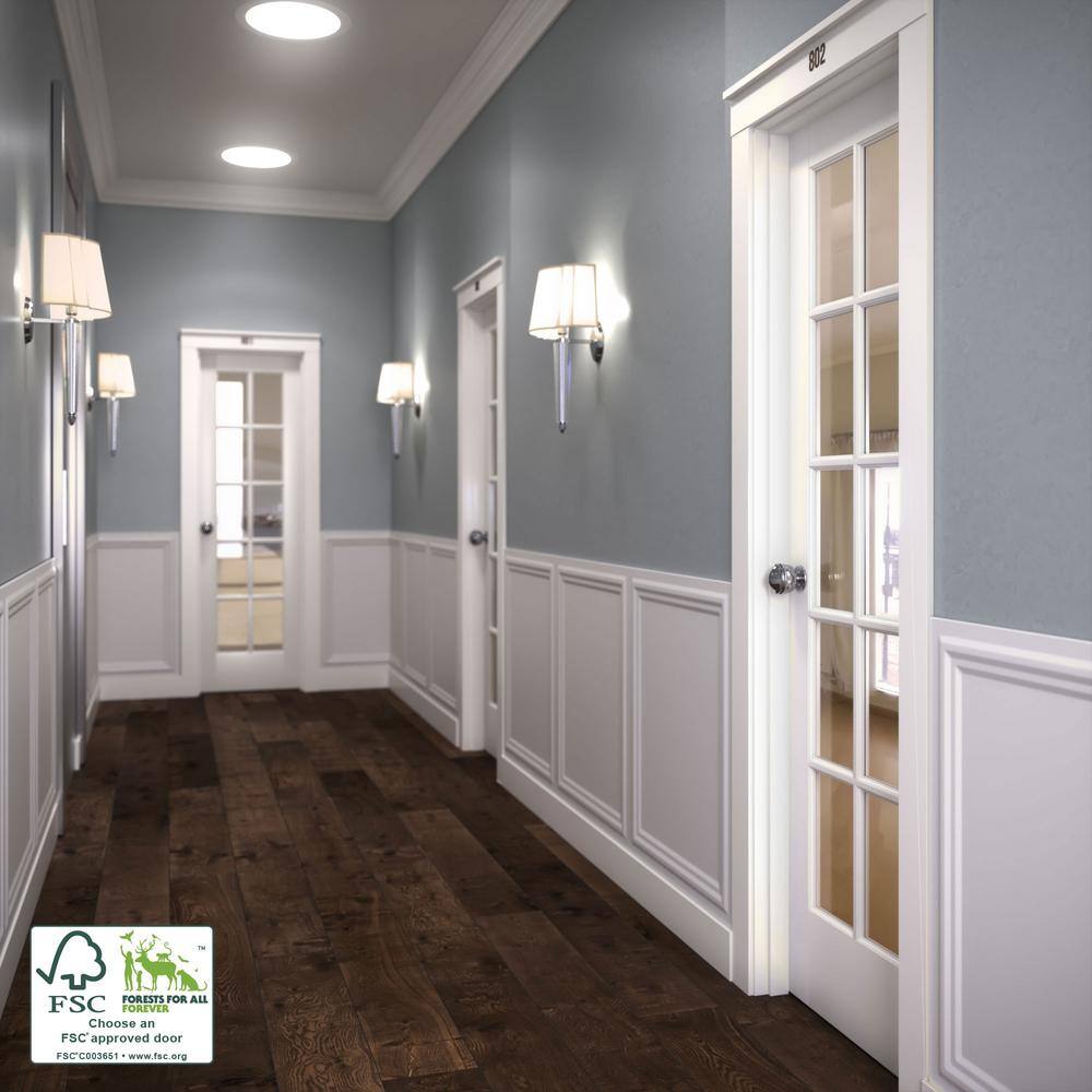 24" x 80" White Prefinished Pine 10-Lite French Door