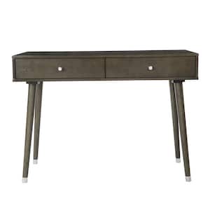 Cupertino 41 in. Dark Gray Standard Rectangle Wood Console Table with Drawers