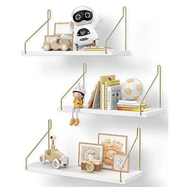 Unbranded 16 in. W x 2.8 in. D Floating Shelf for Wall Mounted Storage Rustic Shelf Wall Shelving Set of 3 Decorative Wall Shelf