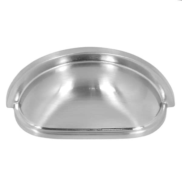3 in. Center-to-Center Satin Nickel Cup Cabinet Pull