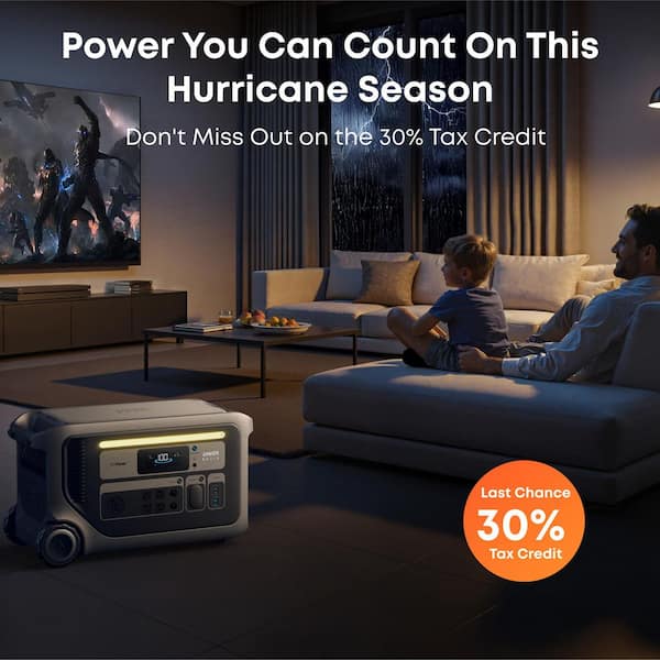 SOLIX F3000 3600-Watt Output Push Button Start Battery Generator 3,072Wh for Run Window AC Unit During Power Outages