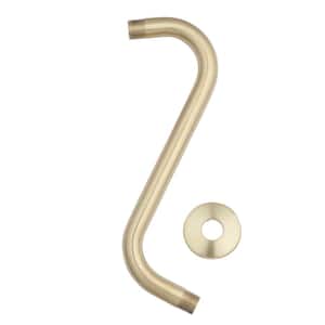 11 in. S-Style Shower Arm and Flange in Matte Gold