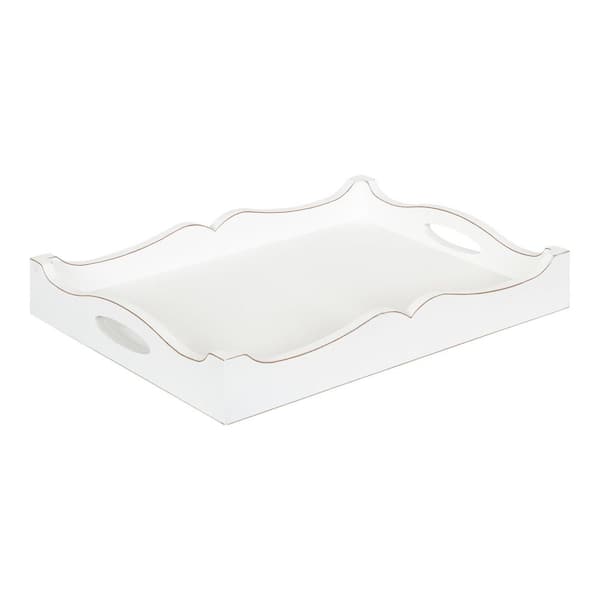 Kate and Laurel Astral 16.50 in. W Rectangle White MDF Decorative Tray