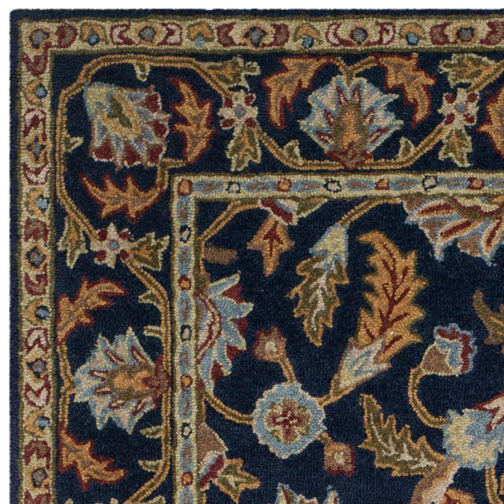 Blossom Navy Blue Handmade Wool 8' x 10' Area Rug