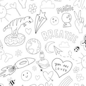 Sticker Doodle Mono Wallpaper