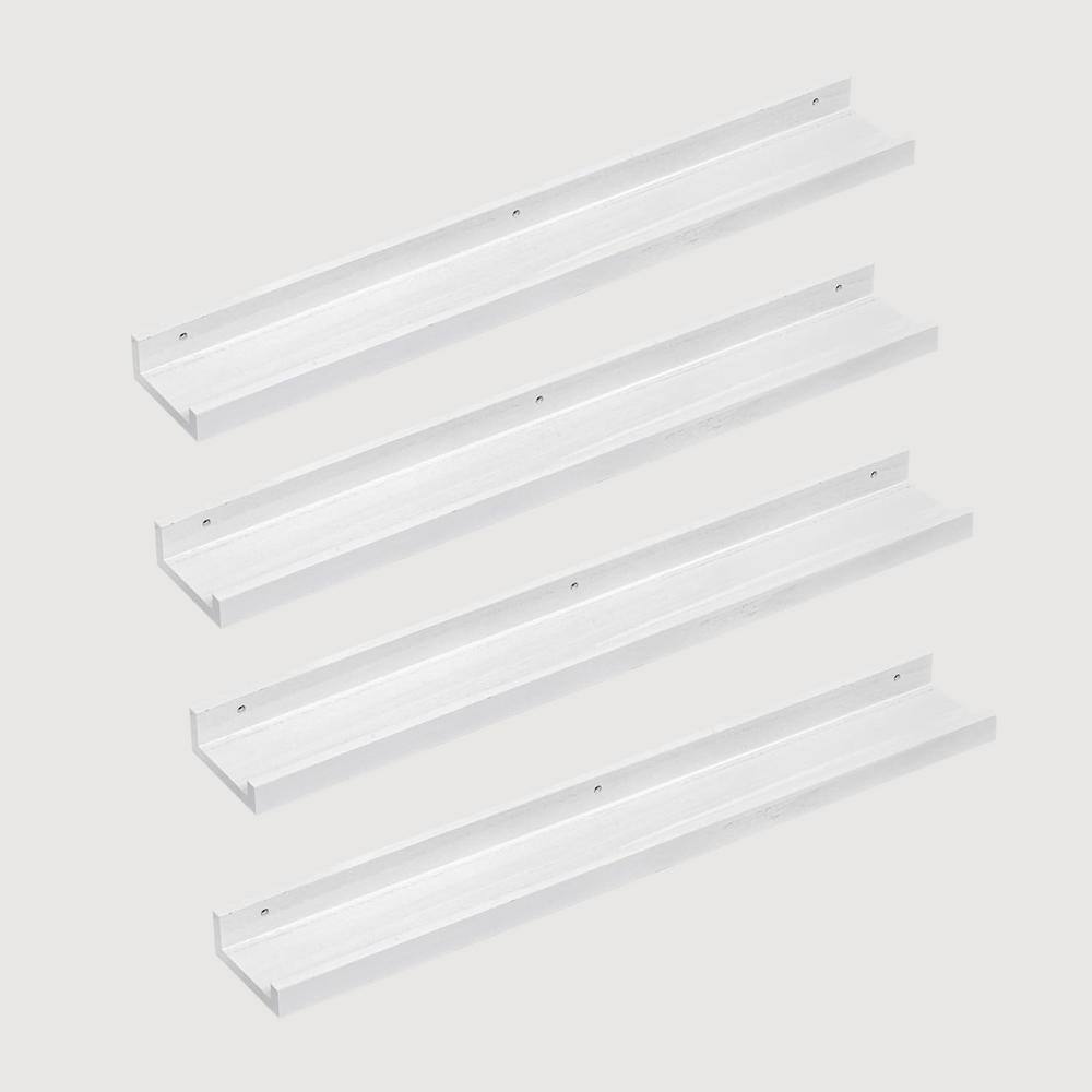 36 in. W x 5.12 in. D White Decorative Wall Shelf