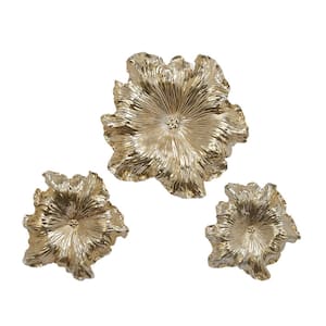 Eclectic Polystone Gold Wall Decor (Set of 3)