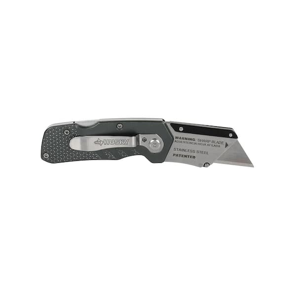 Husky Compact Folding Lock Back Utility Knife 00058 - The Home Depot