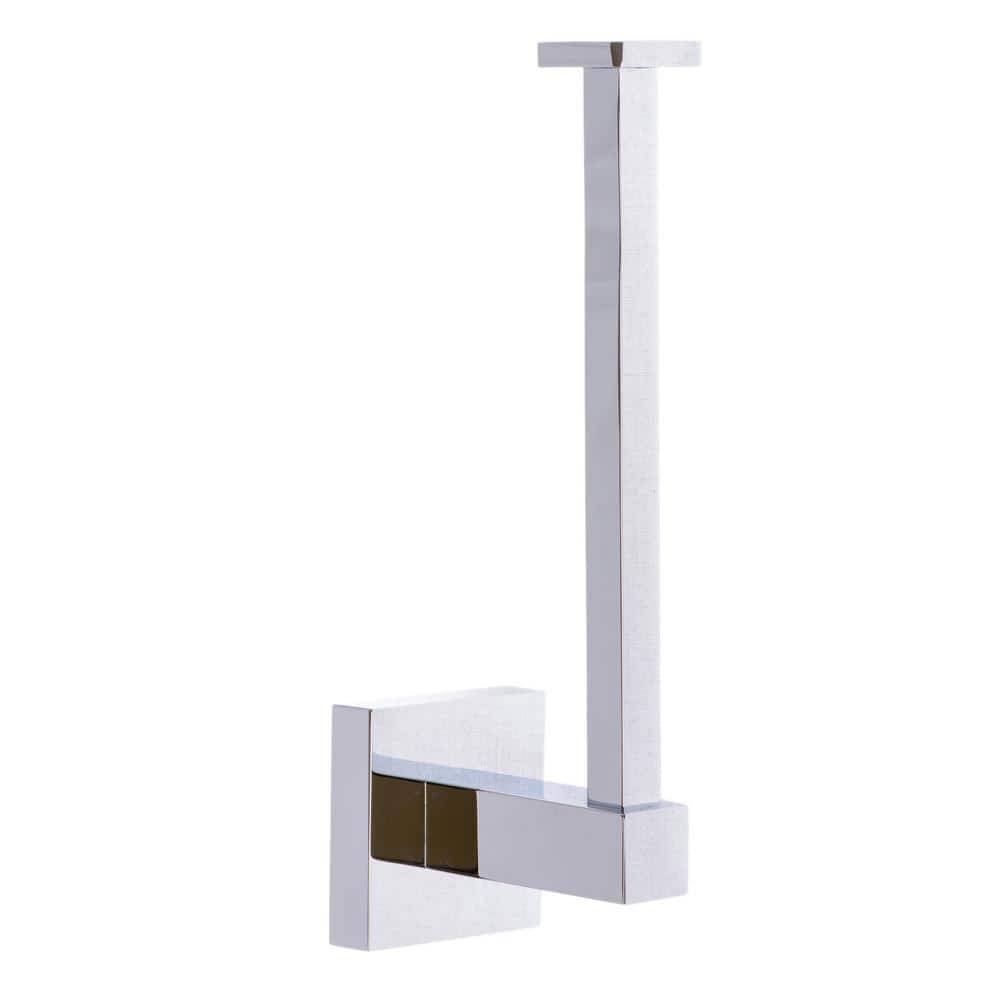 Polished Chrome Vertical Wall Mounted Toilet Paper Holder