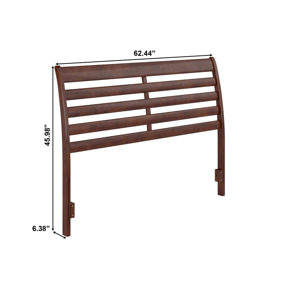 Savannah Walnut Queen Solid Wood Headboard with USB Charger