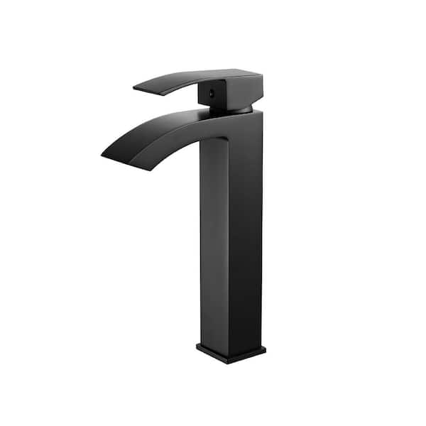 ROSWELL Noya Single Handle Single Hole Bathroom Vessel Sink Faucet in Matte Black