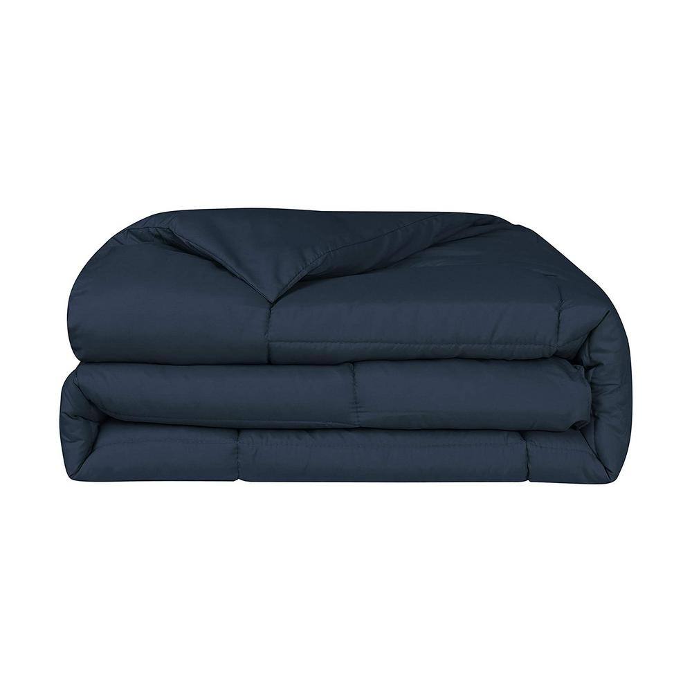 Navy Twin Microfiber Down Alternative Comforter Set