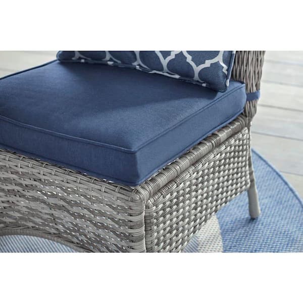 Havenside Home Bocabec Modern Fabric Outdoor Patio Armless Chair - Light Gray White