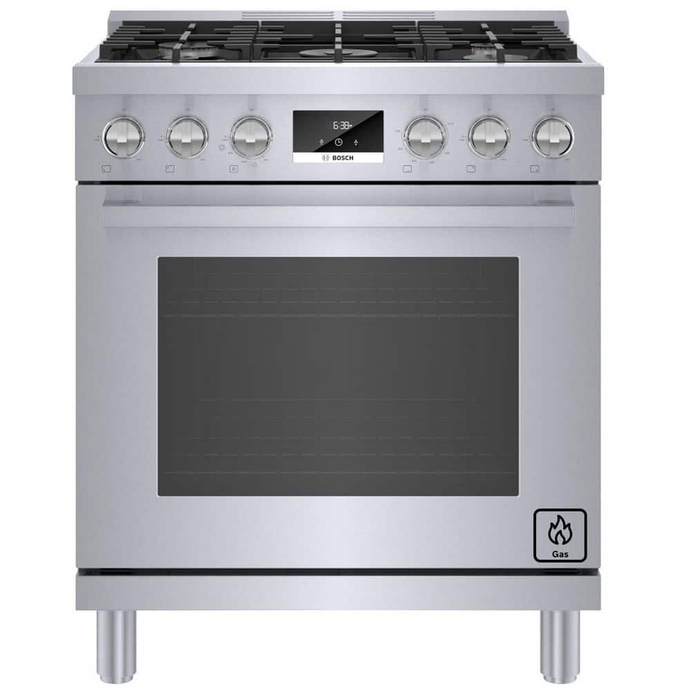 800 Series 30 in. 3.7 cu. ft. Industrial Pro Style Gas Range with 5-Burners in Stainless Steel