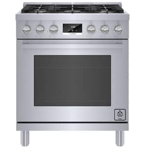 800 Series 30 in. 3.7 cu. ft. Industrial Pro Style Gas Range with 5-Burners in Stainless Steel