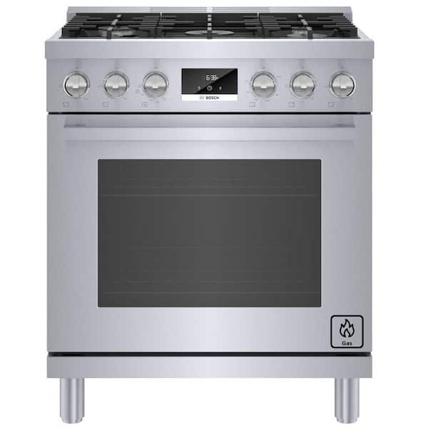 800 Series 30 in. 3.7 cu. ft. Industrial Style Gas Range with 5-Burners in Stainless Steel