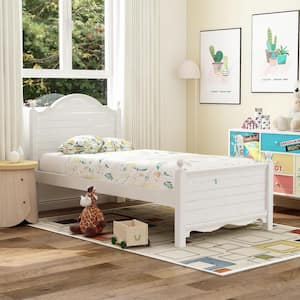 Alpine Rose White Wood Twin Bed