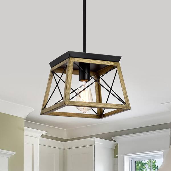 CASAINC 1-Light Brown Antique Wood 
