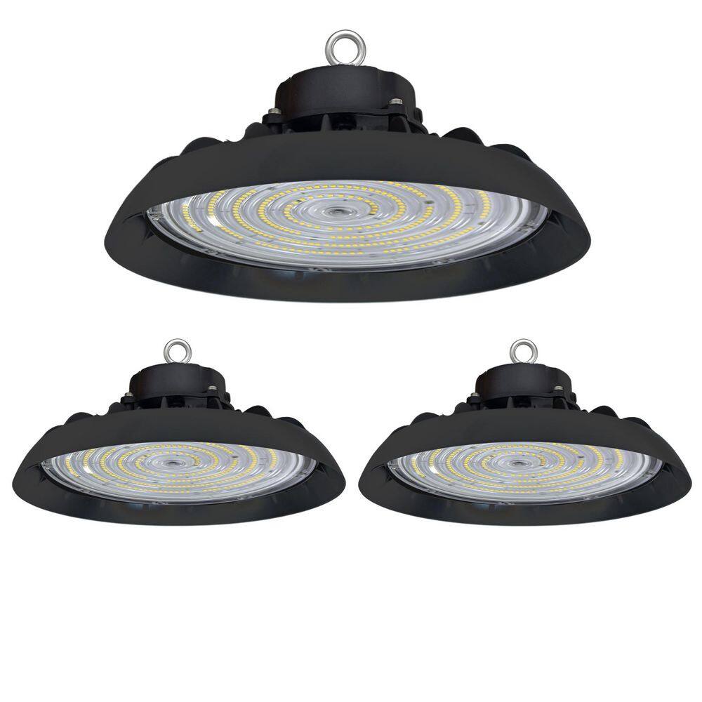 12 in. 600-Watt Equivalent Integrated LED UFO Black High Bay Light 5000K Daylight, Dimmable 0-10-Volt (3-Pack） price history on PriceWatchPro