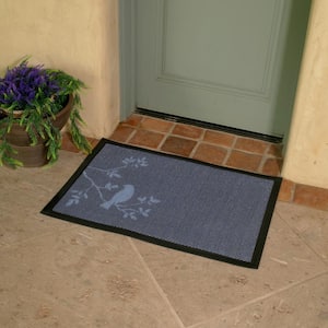 Aqua Indoor Outdoor Mat Foliage Blue 24 in. L x 5 in. W