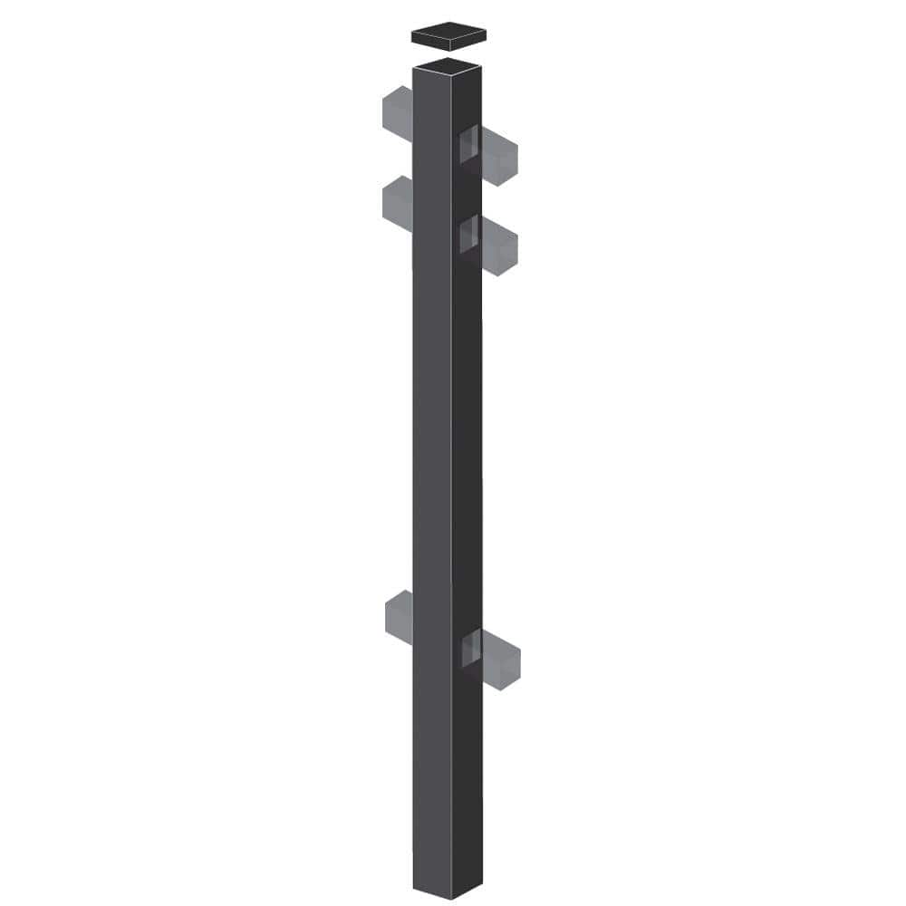 Cascade Heavy-Duty 2-1/2 in. x 2-1/2 in. x 7-1/3 ft. Black Aluminum Fence Line Post price history on PriceWatchPro
