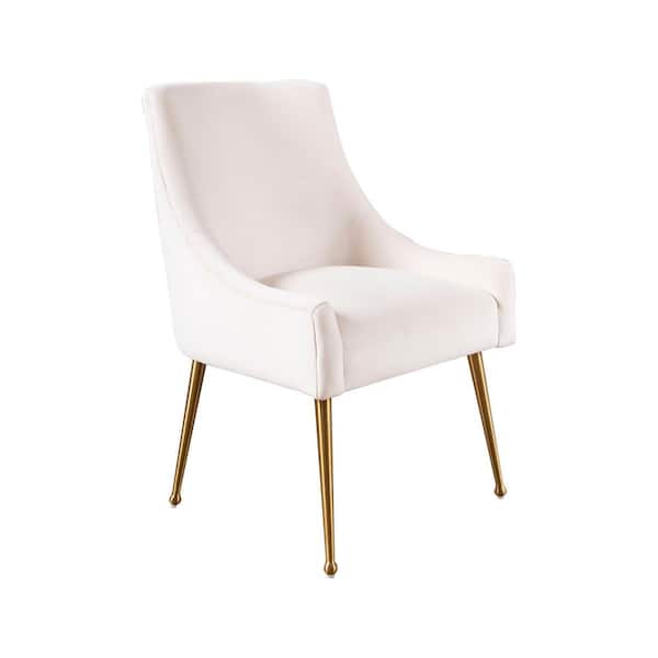 DEVON & CLAIRE Bessem Velvet Dining Chair, Ivory