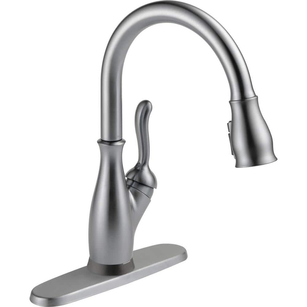 Delta Leland Single-Handle Pull-Down Sprayer Kitchen Faucet with Touch2O and ShieldSpray Technology in Arctic Stainless -  9178T-AR-DST