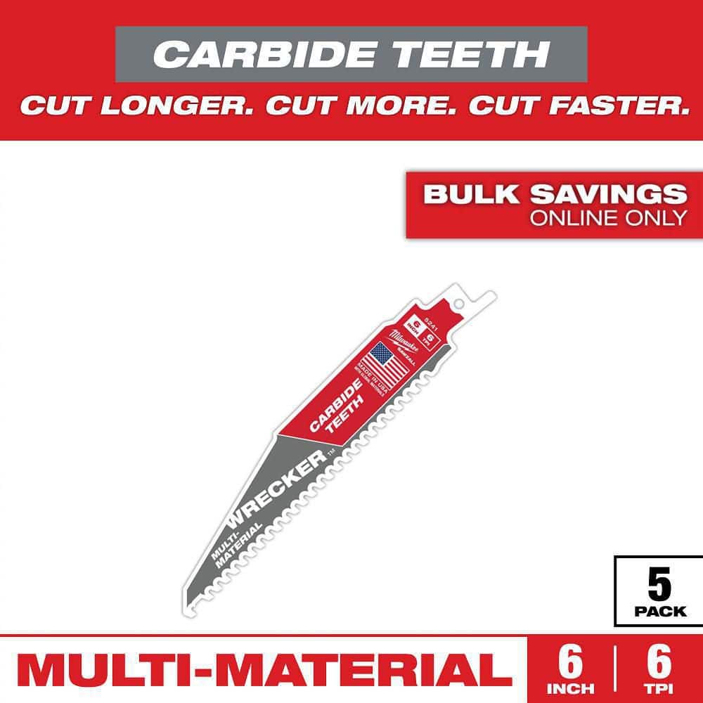 ★新品フライリール★6061-T6アルミ★マシンカット切削★＃3～5番★送料込み Milwaukee 6 in. 6 TPI WRECKER Carbide Teeth Multi-Material Cutting