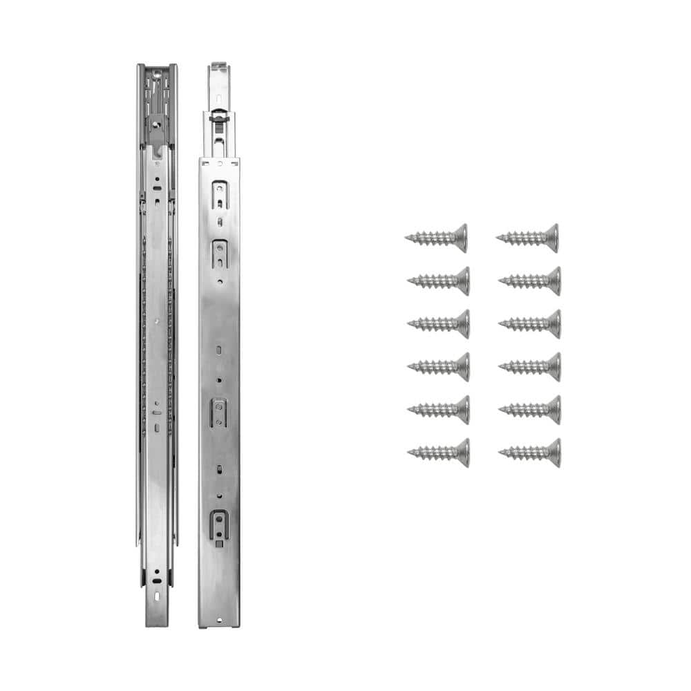 Cadmium Finish 20 Inch Soft Close Full Extension Drawer Slides, 2-Pack