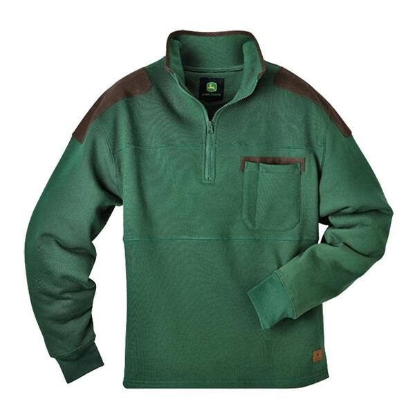 John Deere Heavyweight Fleece 1/4 Zip Large Regular Pullover in Green