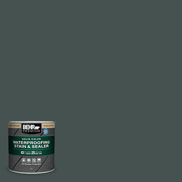 BEHR PREMIUM 8 oz. #MQ6-44 Black Evergreen Solid Color Waterproofing Exterior Wood Stain and Sealer Sample