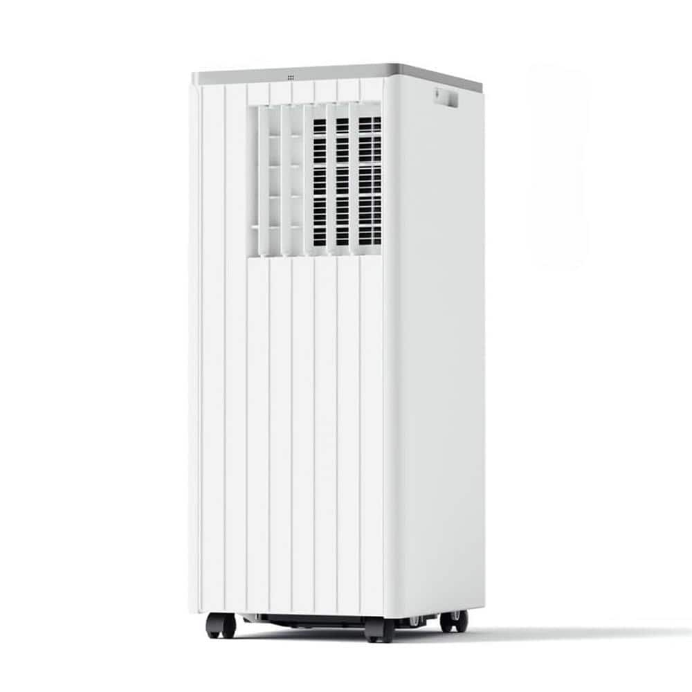  8000 BTU (DOE) Portable Air Conditioner Cools 350 sq. ft. with Dehumidifier, Cooling Fan, Remote, 24H Timer in White