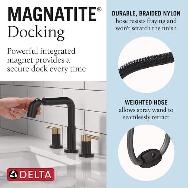 Delta Nicoli Pull-Down Spout 8 in. Widespread Double Handle