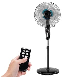 16 in. Adjustable Oscillating Pedestal Fan Stand Floor 3 Speed Remote Control Timer