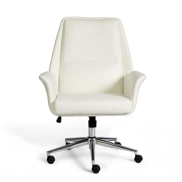 MARTHA STEWART Maxine Leather Fixed Seat Ergonomic Executive