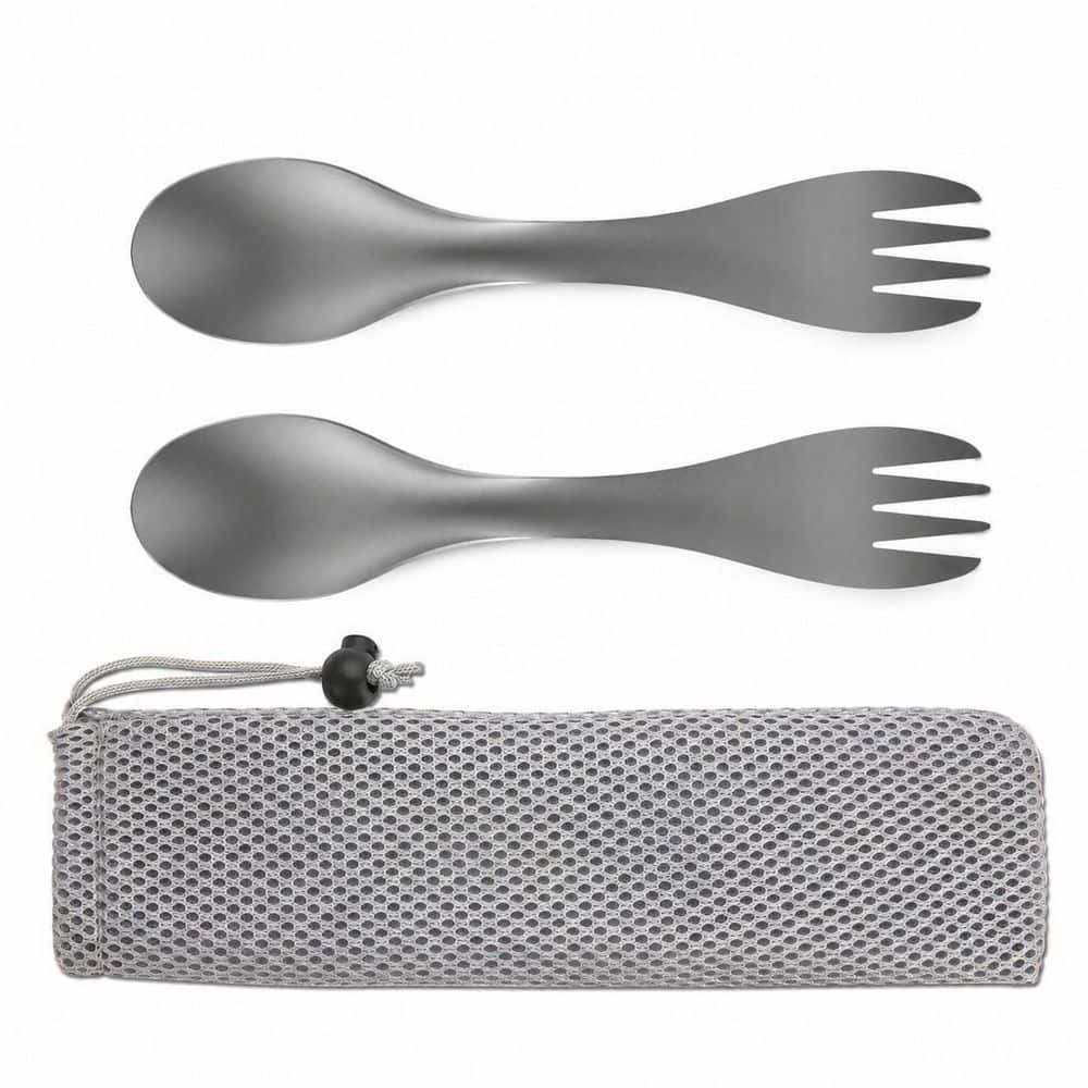 Titanium 2-in-1 Fork and Spoon Combo, Ultra Lightweight Camping Utensil, 2-Pack with Quick-Drying Bag price history on PriceWatchPro