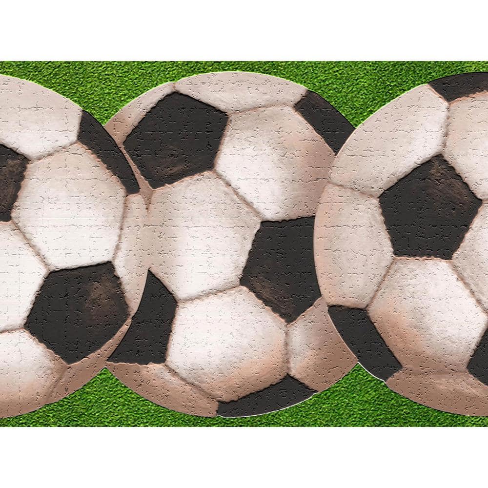 Falkirk Dandy II White Black Soccer Balls Sport Peel and Stick Wallpaper Border price history on PriceWatchPro
